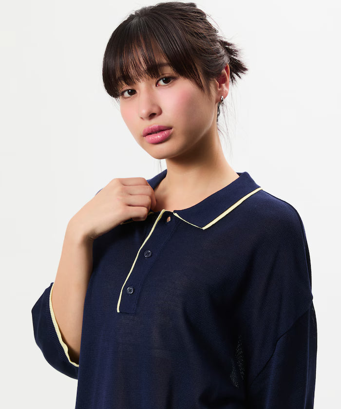 Limited Release Relaxed Fit Color Block Knit Polo Shirt