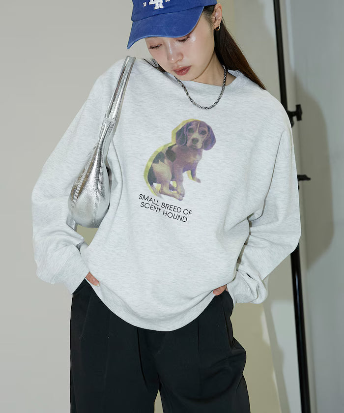 Dog Photo Print Fleece Lined Sweat Pullover Limited Edition