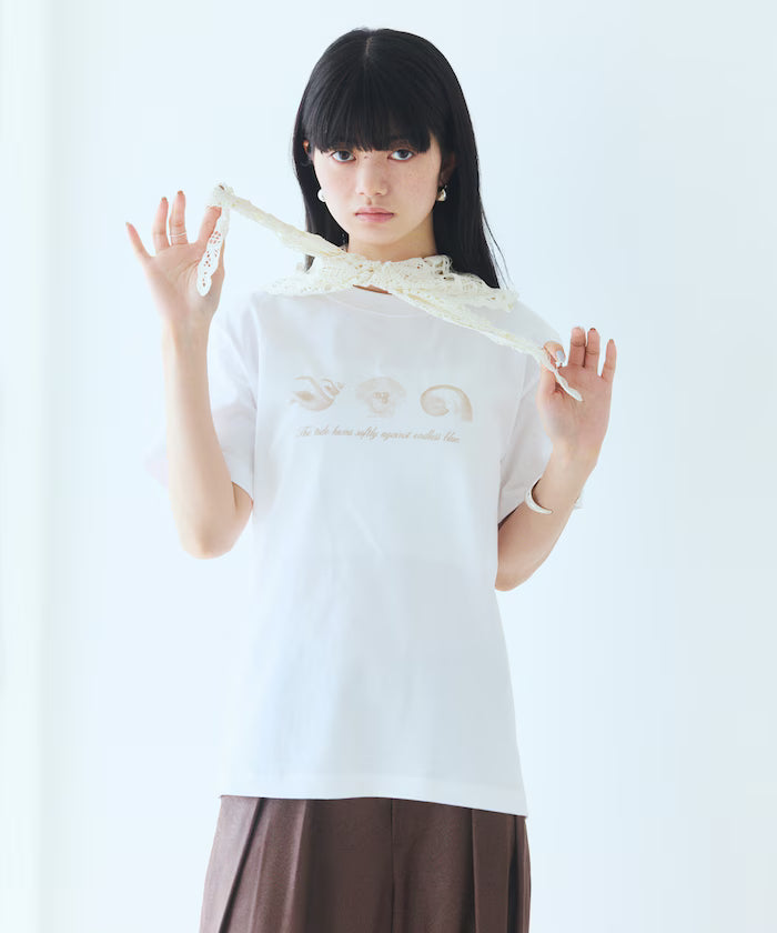 Comfortable Shell Print Crew Neck T-Shirt