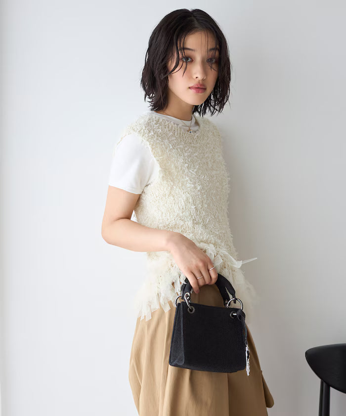 2WAY Fringe Hem Knit Vest