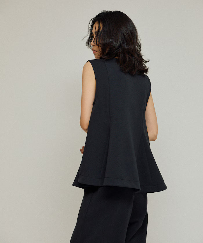 Cardboard Peplum V-Neck Vest