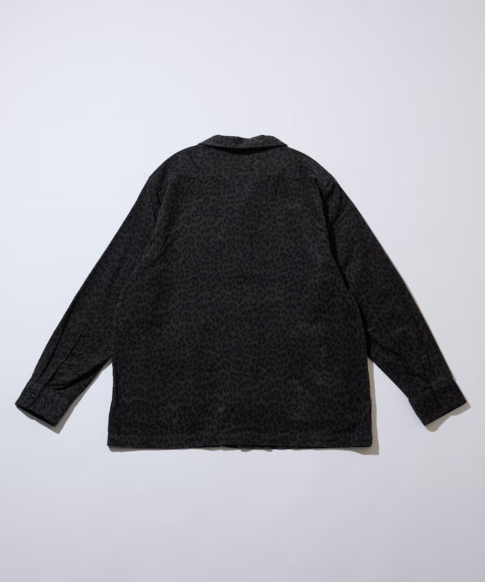 All-over print light corduroy shirt jacket [compatible with set-up]