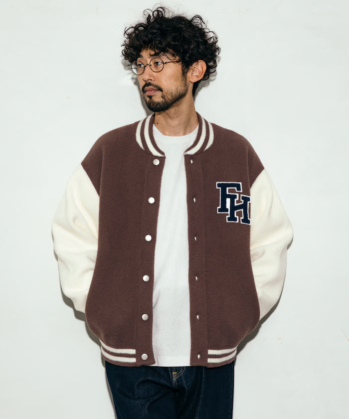 Relaxed Fit Logo Knit Varsity Jacket