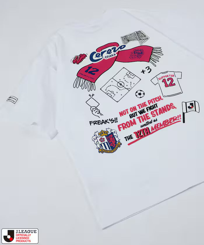 [May 15, 12:00 on sale] J.LEAGUE × FREAK'S STORE Special Order SUPPORTERS SHORT SLEEVE TEE [Cerezo Osaka] - White
