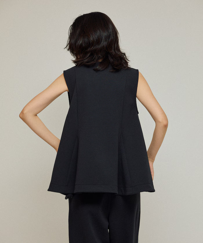 Cardboard Peplum V-Neck Vest
