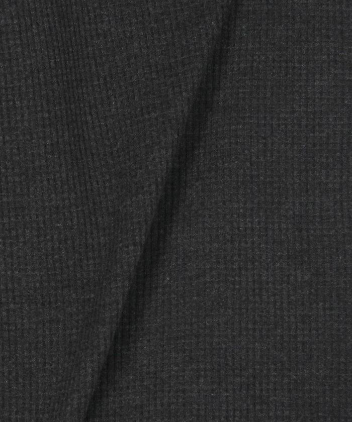 Waffle Fake Layered Henry Neck T-Shirt