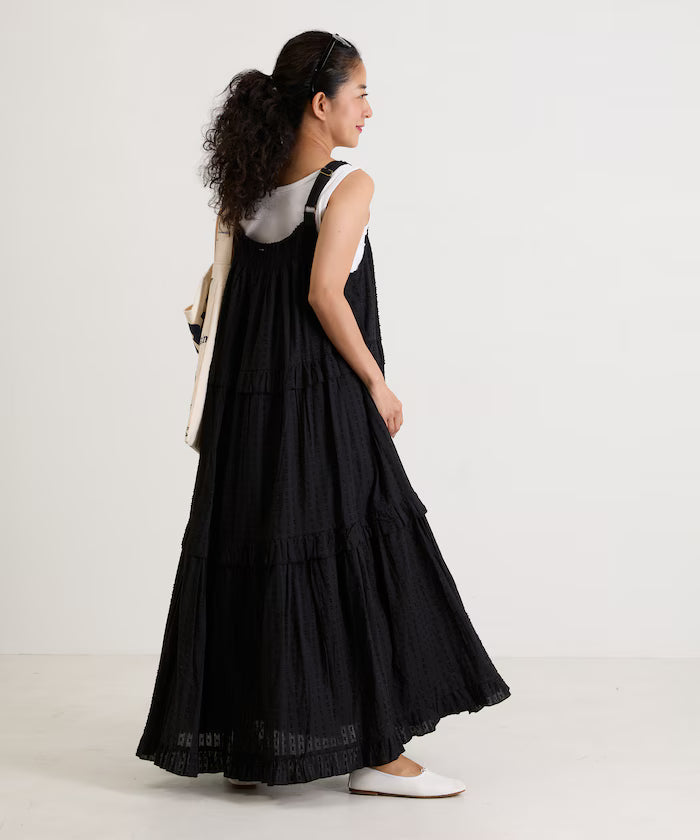 India Dobbie Tiered Frill Camisole Dress