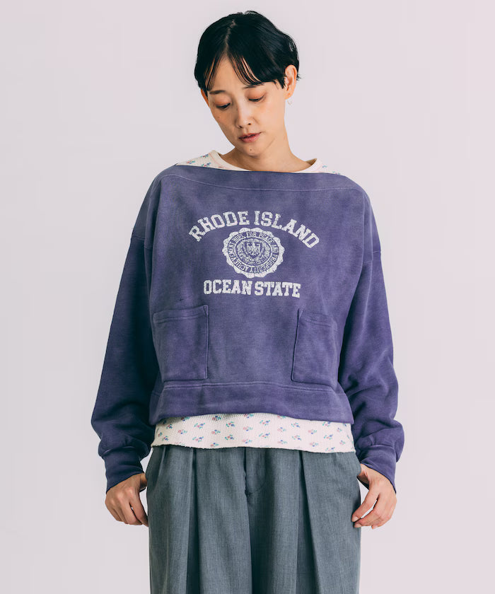 Boat Neck Short Sweatshirt