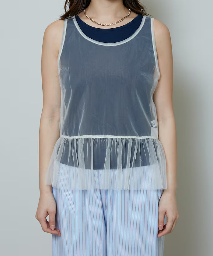 <Set Item> Tulle Layered Tank Top Limited Edition