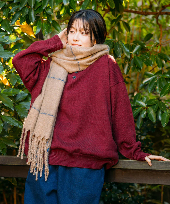 Window Pen Check Pattern Volume Scarf