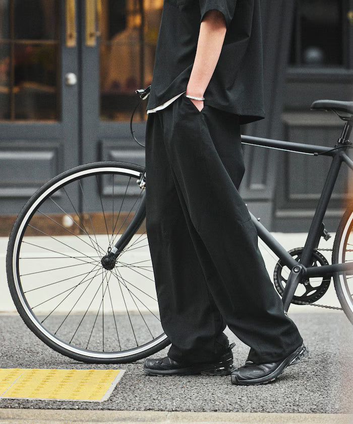 [New Color Added] Quick-Drying Material Relaxed Fit Curved Silhouette Over Pants Linen-Style Home Care