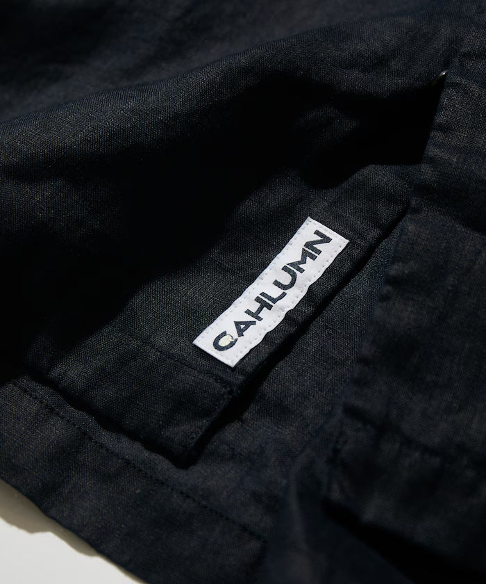Linen Open Collar Short Sleeve Shirt