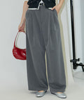 2-pleat slacks pants limited edition - Gray