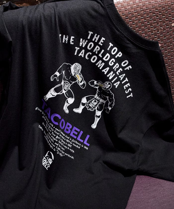 Limited Edition TACOBELL×FREAK'S STORE Exclusive Big Silhouette Back Print Crew Neck T-Shirt - Black