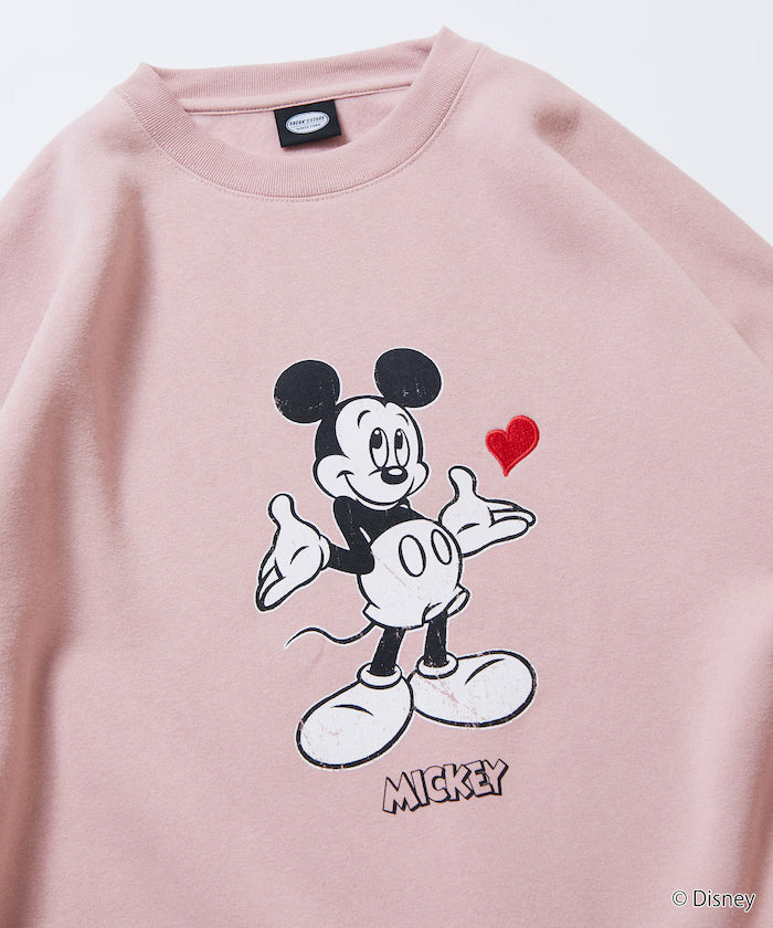 DISNEY/Mickey Mouse/Custom Crew Neck Printed Sweatshirt/Heart [Limited Edition]
