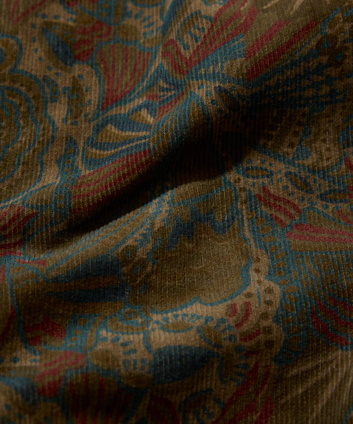All-over print light corduroy shirt jacket [compatible with set-up]