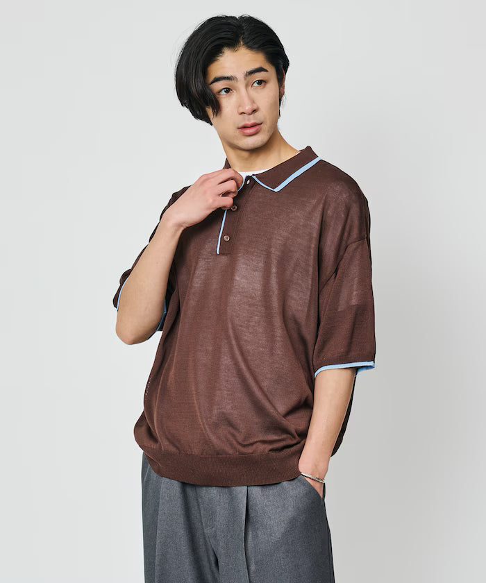 Limited Release Relaxed Fit Color Block Knit Polo Shirt
