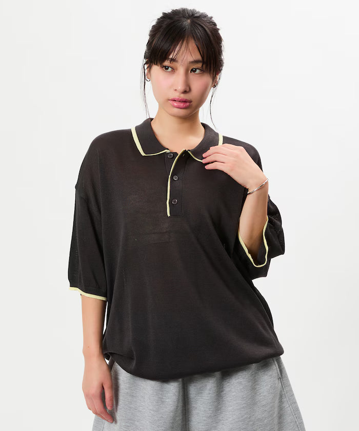 Limited Release Relaxed Fit Color Block Knit Polo Shirt