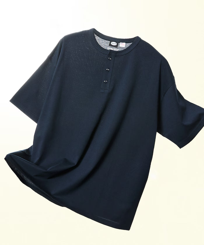 STORATECH/Stratech Lightweight Henley Neck T-Shirt/Antibacterial/Odor Resistant/Antimicrobial/UV Cut/Contact Cooling/Dry Fast 【Limited Edition】