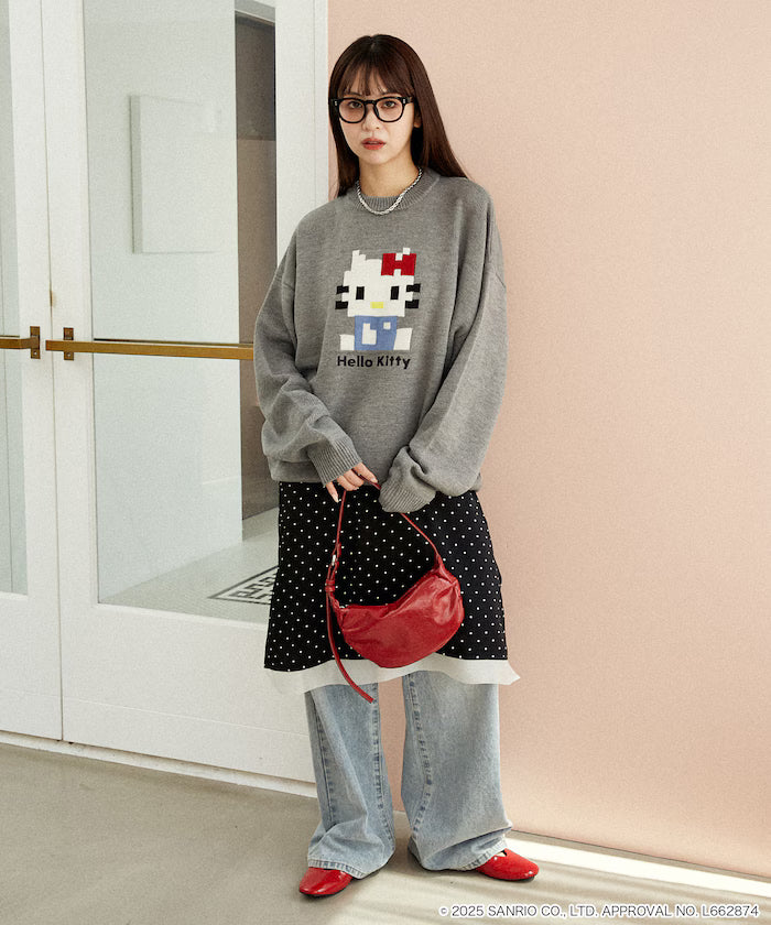 "SANRIO/Sanrio" Pixel Art Jacquard Knit Limited Edition