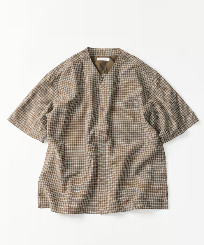 LINEN COTTON V NECK SHIRT