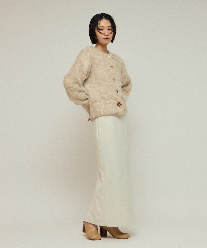 Variation Button Shaggy Knit Cardigan