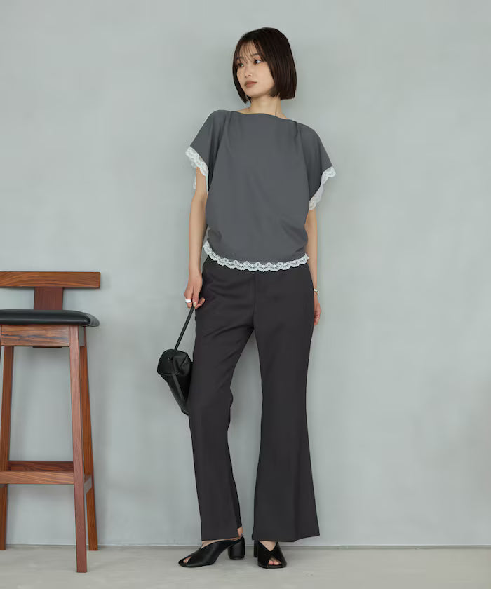 Handkerchief Sleeve Shirring Blouse