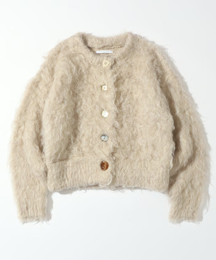 Variation Button Shaggy Knit Cardigan