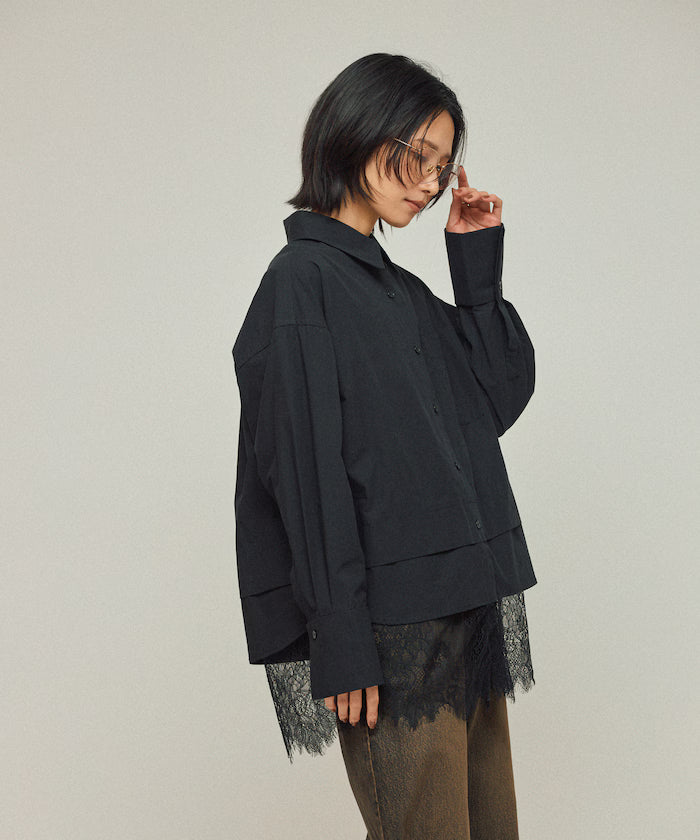 Oversized Lace Layered Shirt