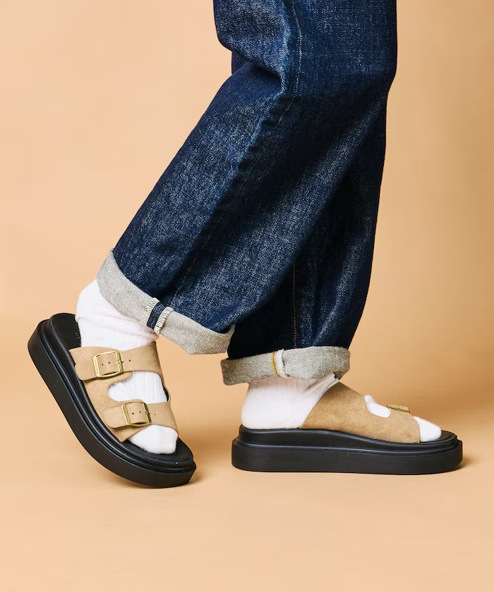 Lazerette SW Double Strap Slide Sandal / Platform Sole [23~28cm] 【Limited Edition】