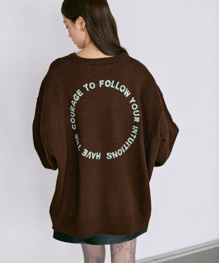 Sweat-like Lettered Knit / Jacquard Knit