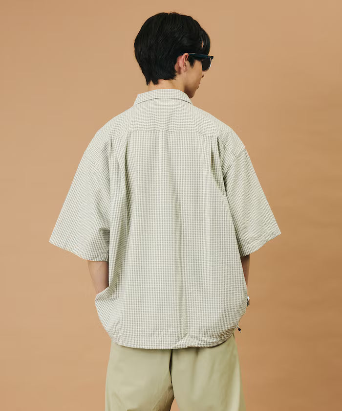 FREAK'S STORE for BEACH & FES Seersucker Spindle Regular Collar Short Sleeve Shirt