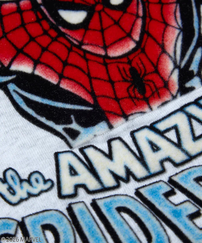 MARVEL/Marvel Spider-Man Crew Neck T-Shirt / Static Electricity Flock Processing
