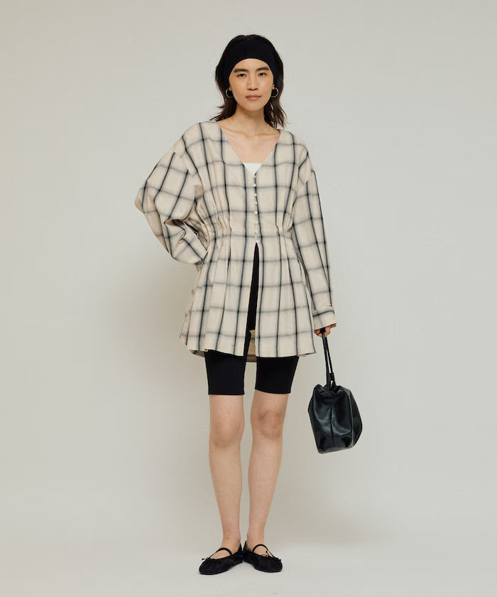 Ombre Check Tuck Shirt / Tunic