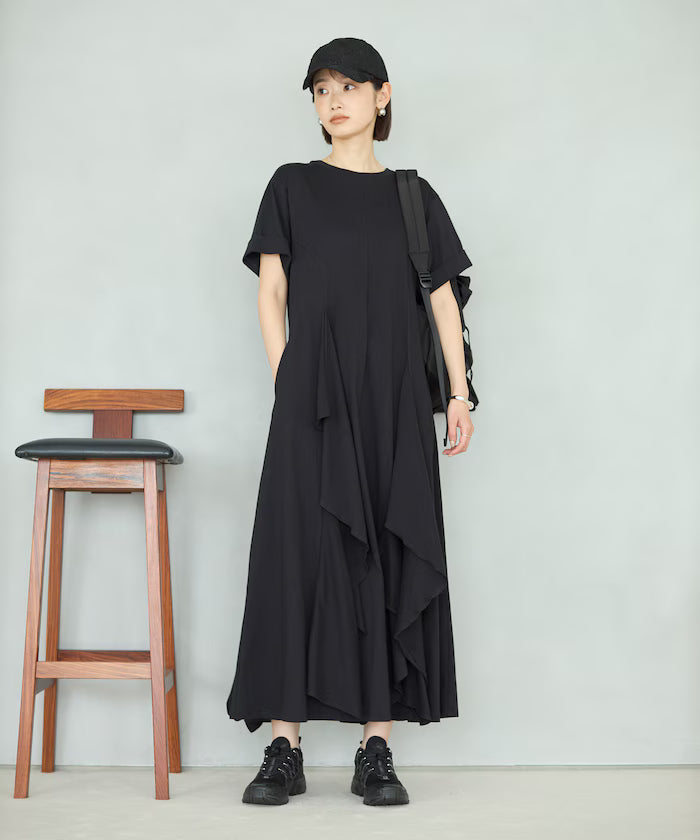 Organic Cotton Draped Flare Dress