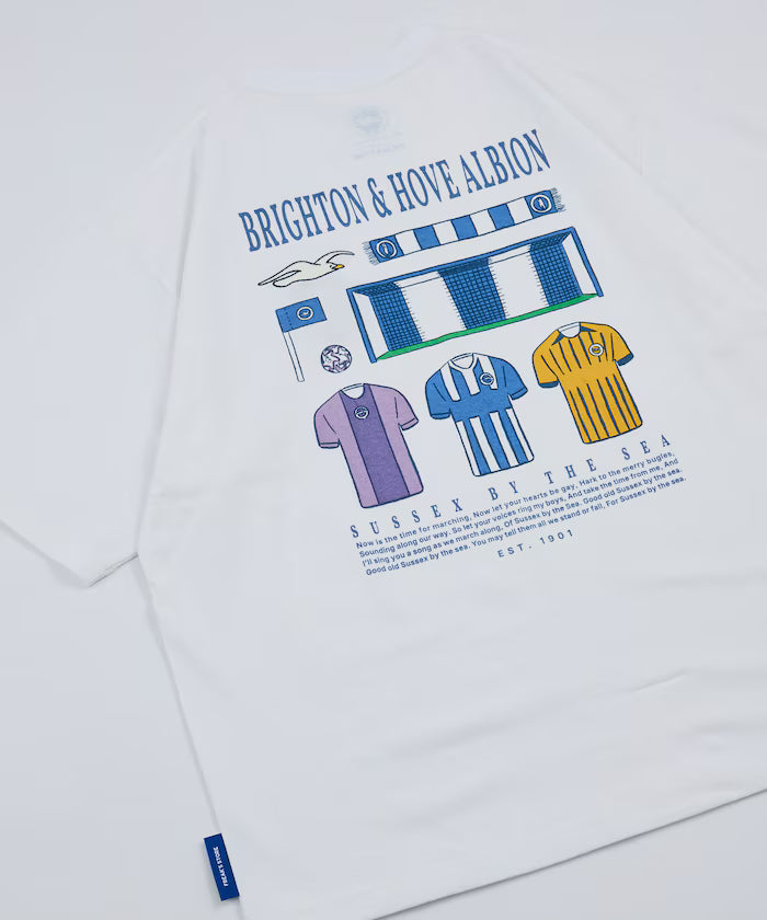 [Release on 5/22 12:00~] Brighton & Hove Albion FC - SEAGULLS UNIFORM GRAPHIC TEE - White