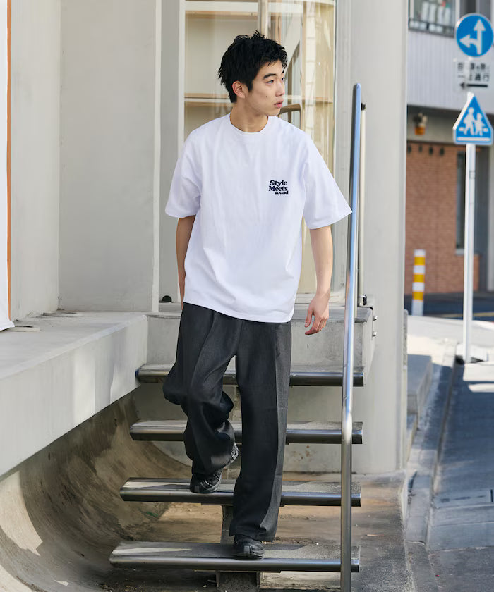 Big Silhouette Back Print Crew Neck T-Shirt / Style Meets 【Limited Edition】