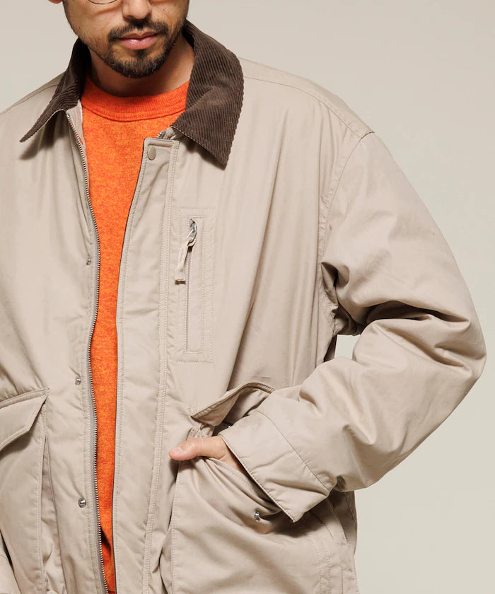 Corduroy panel cotton nylon blouson