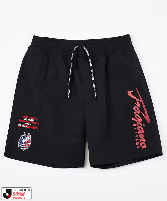 [May 15, 12:00 Start of Sales] J.LEAGUE × FREAK'S STORE Special Order SUPPORTERS NYLON SHORTS [Fagiano Okayama] - Black