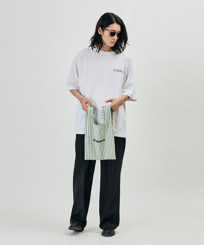 Stripe Print Canvas Market Bag
