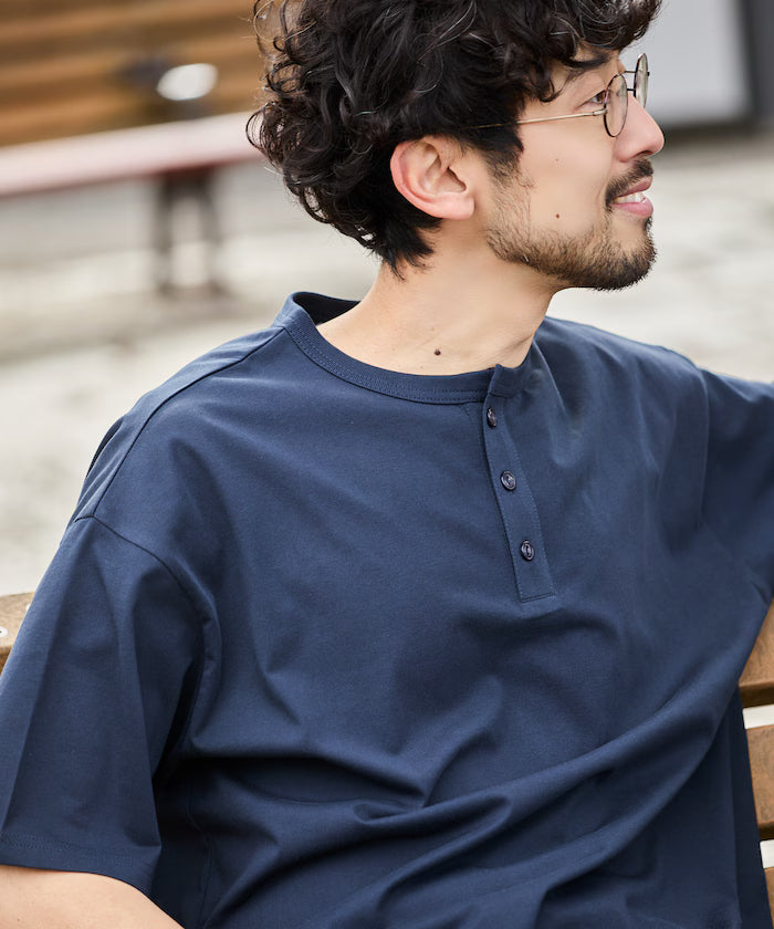 STORATECH/Stratech Lightweight Henley Neck T-Shirt/Antibacterial/Odor Resistant/Antimicrobial/UV Cut/Contact Cooling/Dry Fast 【Limited Edition】