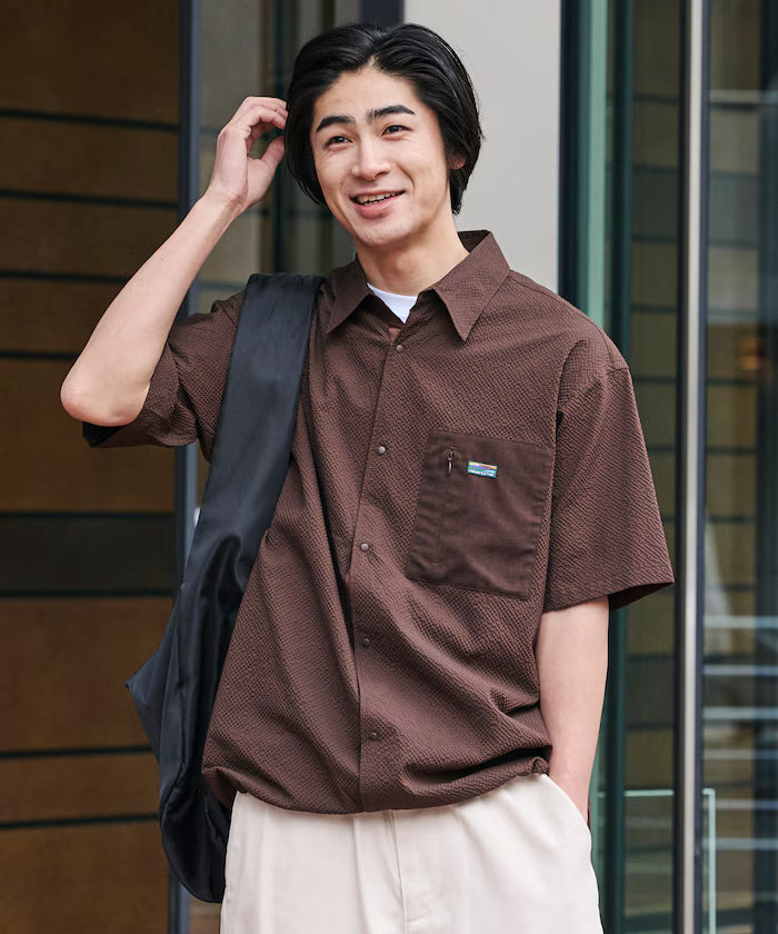 Limited Release AiRide Air Ride Relax Fit Mixed Material Pocket Seersucker Shirt Quick Dry Moisture Wicking UV Cut