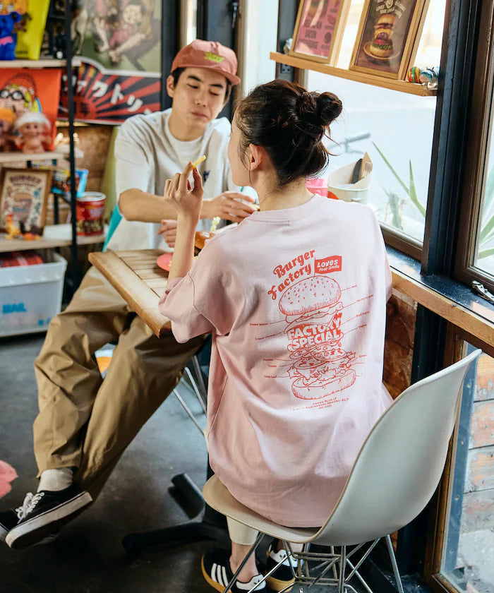 Burger Factory × FREAK'S STORE/ Burger Factory Limited Big Silhouette Back Print Crew Neck T-shirt 【Limited Edition】