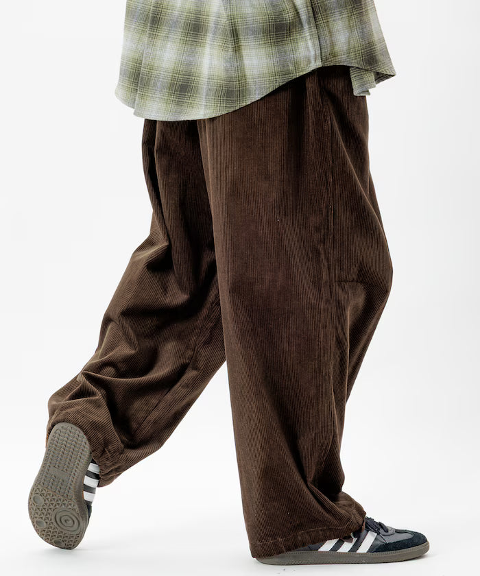 Wide Silhouette Corduroy Military Circus Pants / Snow Pants 【Limited Edition】 - Brown