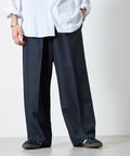 Wide Silhouette Staple Twill Easy Slacks/Wide Slacks [Limited Edition] - Navy