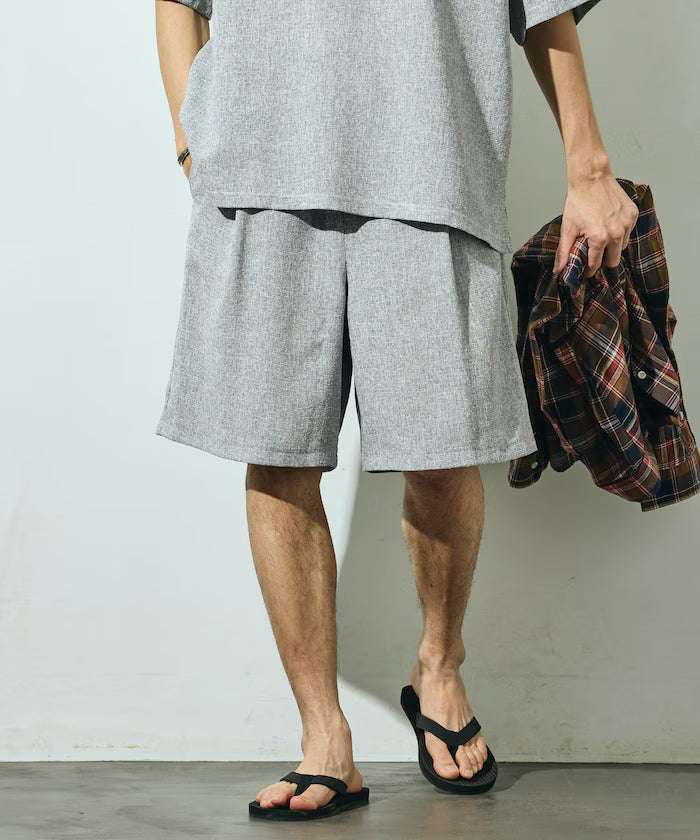 Summer Tweed Easy Wide Shorts / Compatible with Setup - Gray