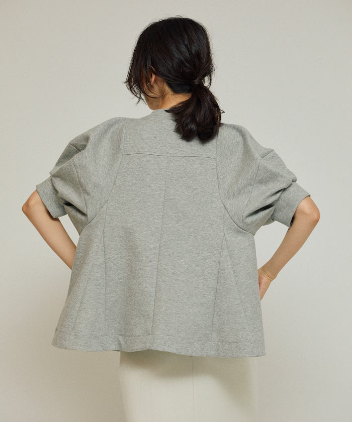 Cardigan with Peplum and Puff Sleeves