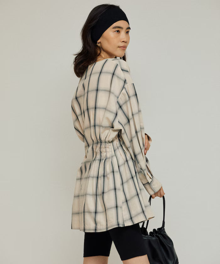 Ombre Check Tuck Shirt / Tunic