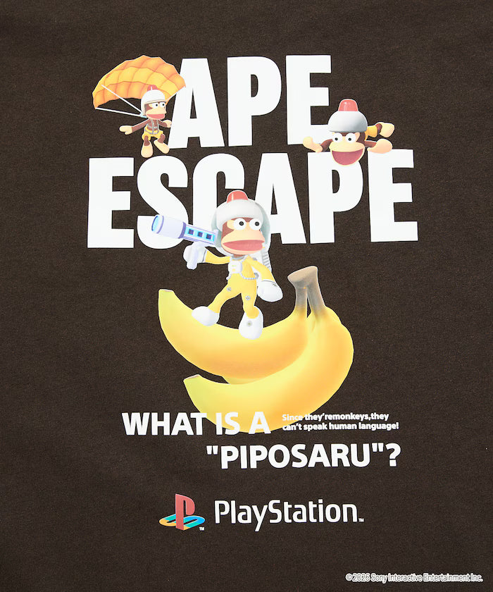 Big Silhouette Back Print Crew Neck T-Shirt/PlayStation Ape Escape 【Limited Edition】