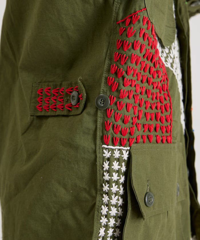 Vintage Hand-Stitch Remake Military Shirt Plain